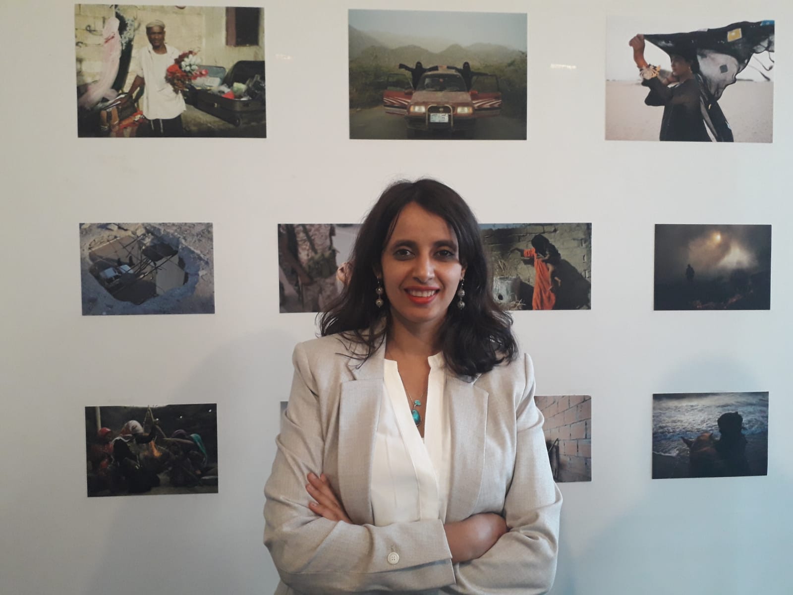 Amira Al-Sharif at her open studio in Paris, September 2019. Photo. 