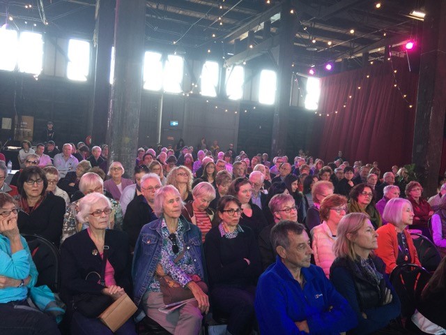 Public at Writers in Danger panel at SWF. Photo. 