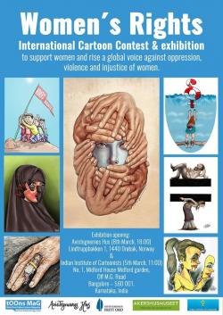 Women's Rights International Cartoon Contest and Exhibition poster. Photo. 