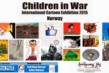 Children in War exhibition at Avistegnernes hus (the Cartoonists House) in Drøbak 10 september - 8 November 2015. Photo.