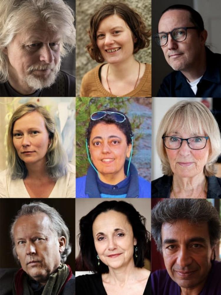 The 2017 recipients of the Kultur & Natur scholarship: Lars Andersson, Alva Dahl, Jesper Högström, Matilda Ruta, Iman Al-Ghafari, Rose-Marie Nielsen, Klas Östergren, Anita Goldman and Jasim Mohamed.. Photo.